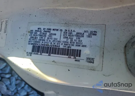 1995 Mercury Villager z USA, uszkodzony, nr VIN 4M2DV11W3SDJ23860